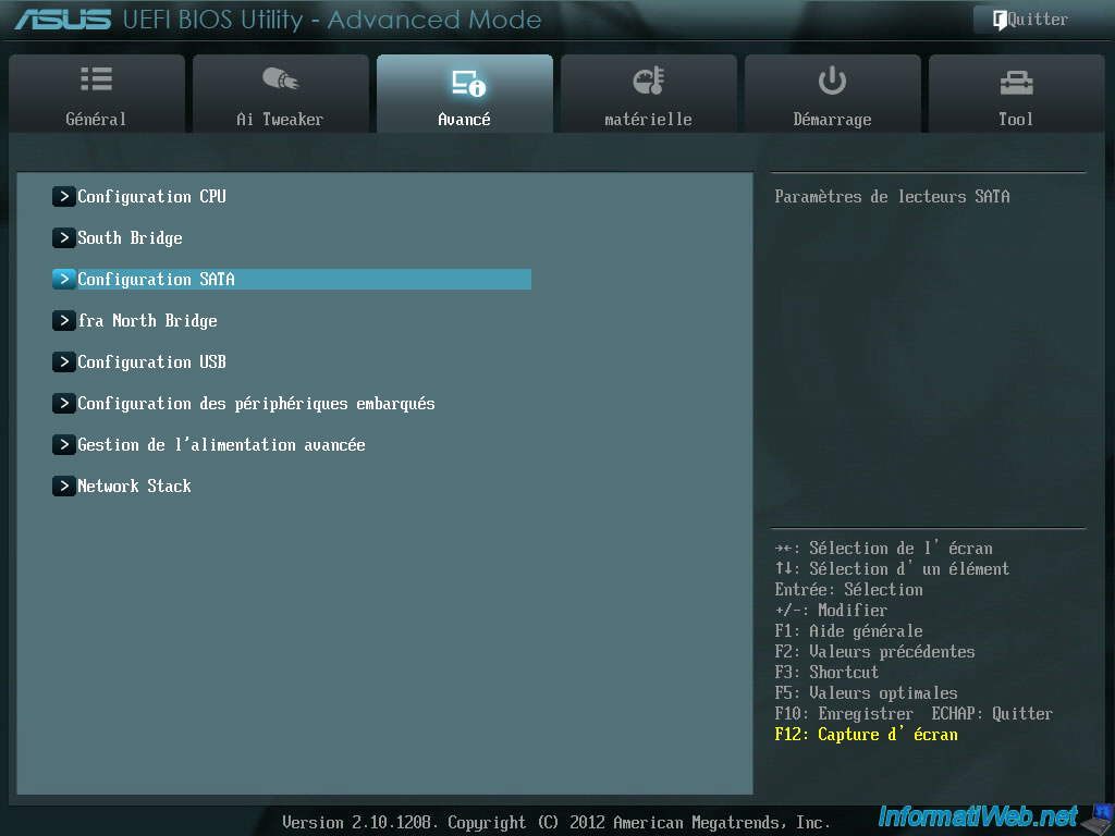 Modifier le mode du contrôleur de disque dur (IDE, AHCI ou RAID) BIOS